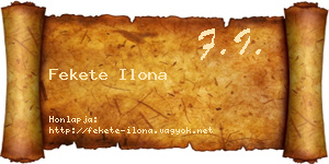 Fekete Ilona névjegykártya